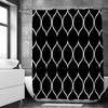 Black and White Geometric Pattern Shower Curtains Waterproof Fabric Bathroom Curtain with Hooks 180x180cm Toilet Bath Screen