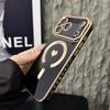 Case for 17 16 15 14 13 12 11 Pro Max Magnetic Protective Case Heart Pattern Shock Proof Anti-Fingerprint Wireless Charging