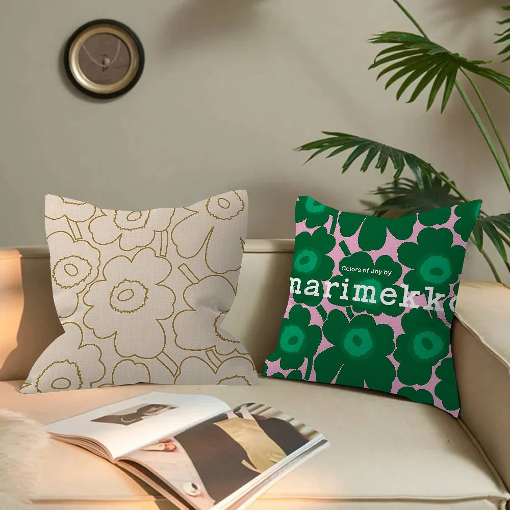 Marimekko-U-Unikko Blumen Kissen Geschenke Heimbüro Einrichtung Schlafzimmer Sofa Auto Kissenbezug Hülle 45X45cm
