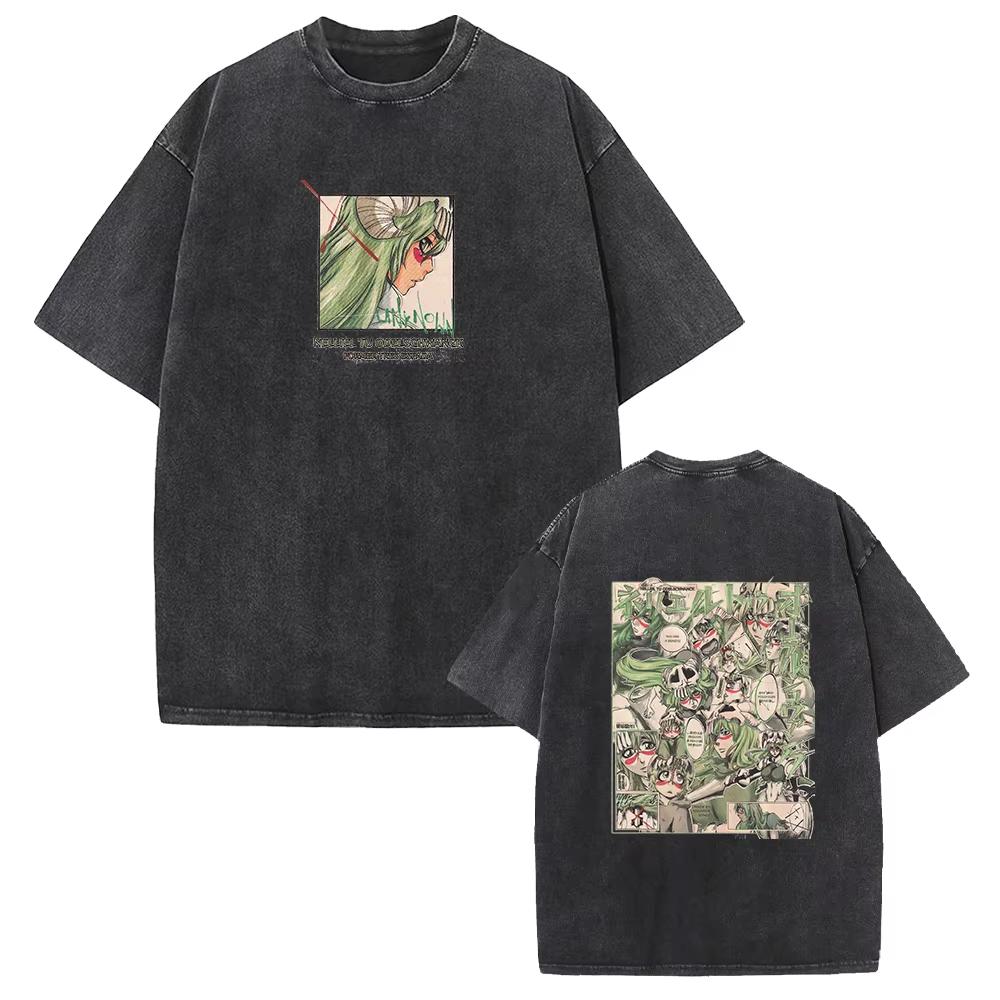 Japan Classic Hotblooded Anime BLEACH Graphic Print Tshirt Unisex Women Retro Washed Oneck Cotton Summer New Tee Oversized Top