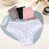FINETOO 3PCS Women's Lace Panties Sexy Perspective Underwear Briefs Female Solid Color Hollow Out Lingerie Floral Intimates S-XL
