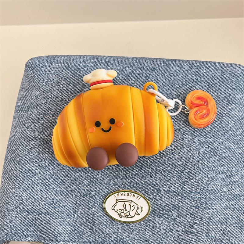 Simulated Smile Croissant for AirpodsPro1 Apple Bluetooth Headset Case 1/1/1 Generation Protective Case 1011