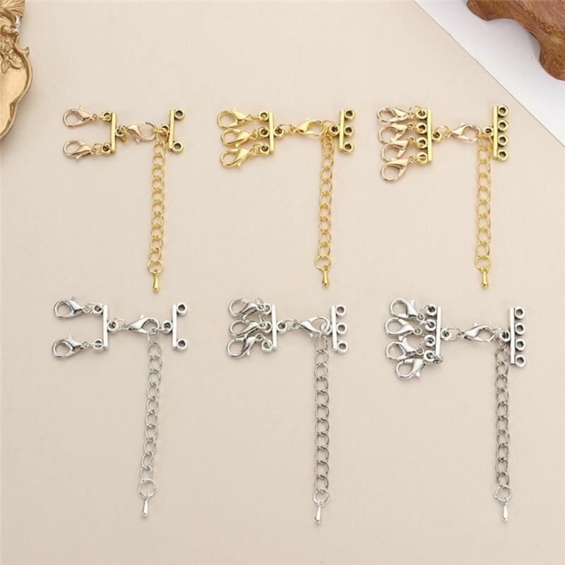 Stylish Tube Lock Necklace Clasps Bracelet Layering Clasps Multi Tube Lock Necklaces Clasps Separator Alloy Material