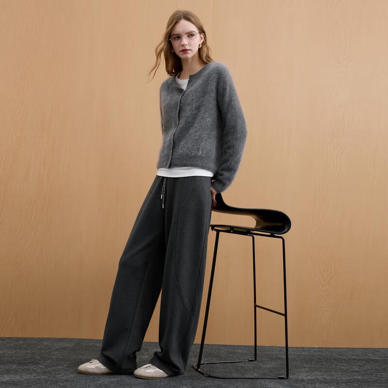 Sancai 2025 Winter Relaxed High-Waist Straight-Leg Pants