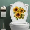 Sunflowers Bouquet Wall Sticker Bathroom Toilet Decor Living Room Cabinet Refrigerator Home Decoration Decals