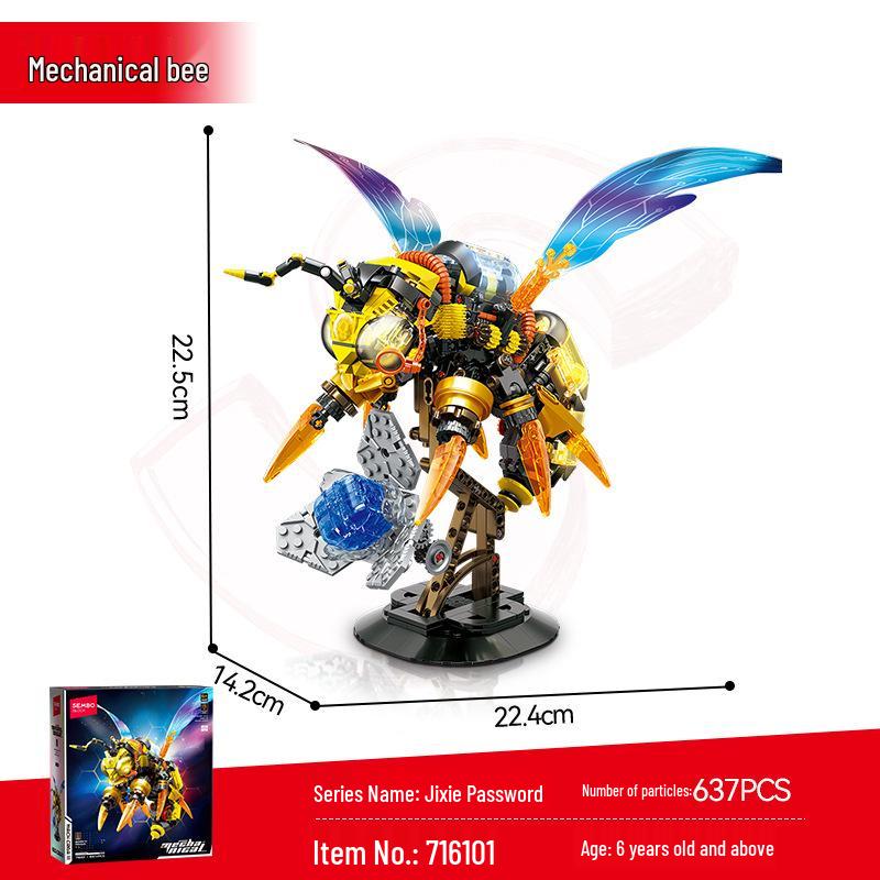 Senbao Mechanical Honeybee Building Blocks - Children s Educational Insect Toy Puzzle for Boys.