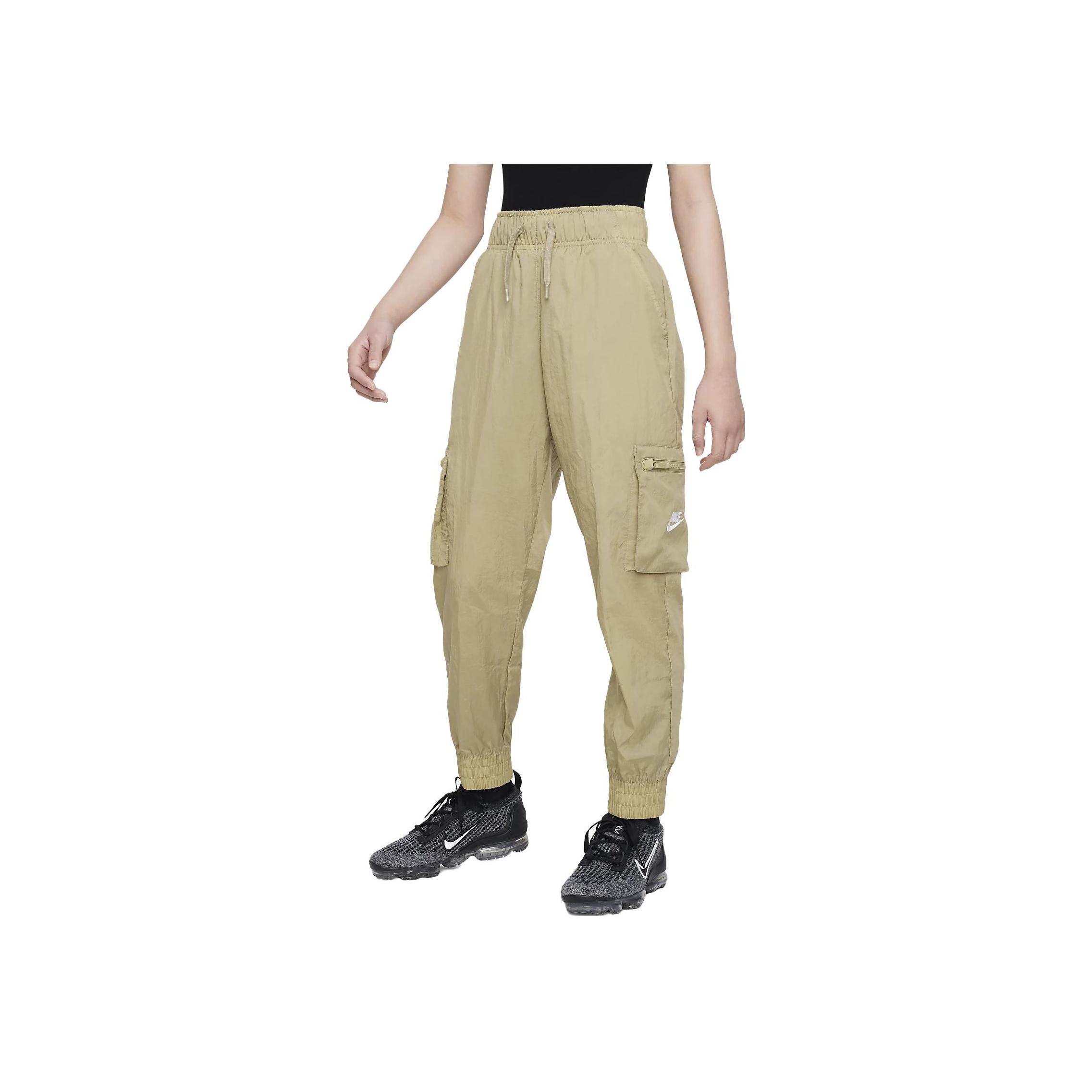 Спортивные брюки Nike Solid Color Pocket Drawstring Knit, детские штаны цвета хаки DD6285-276 XL