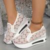 2026 New Women Sneakers Fashion Embroidered Platform Sneakers Women Breathable Mesh Sports Shoes Woman Thick Sole Slip on Shoes