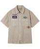 Abilegseu Fade Patch Zip-Up Work Shirt / 7836123004 Sand
