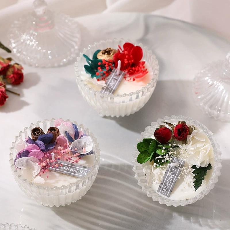 1Pc Dried Flower Aromatherapy Candle - Romantic Valentine's Day Gift, Soy Wax Essential Oil Fragrance Souvenir