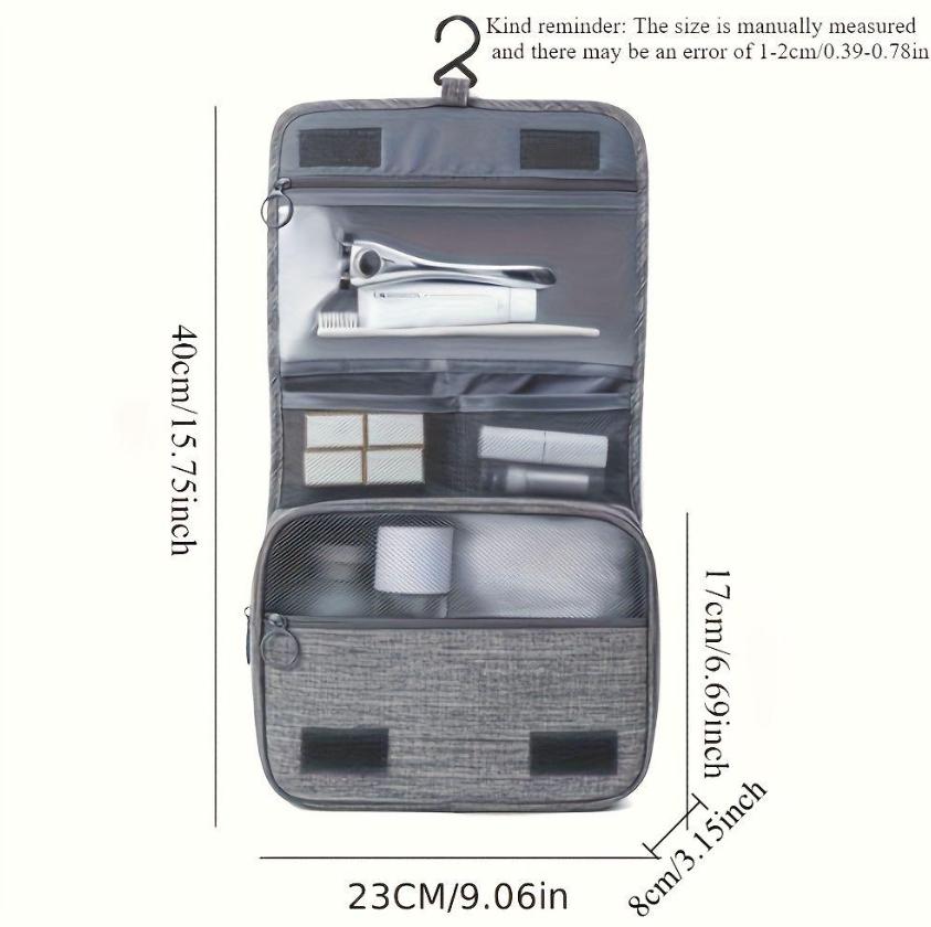1pc Toiletry Bag Hook Makeup Bag, Multi Functional Waterproof Cosmetic Storage Bag, Travel Men Women Hand Wash Storage Bag