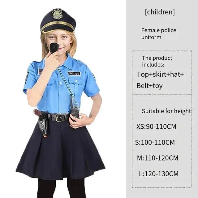 Uniforme de police d Halloween pour la fête des filles, costume de feu, uniforme de travail de pilote et de médecin L