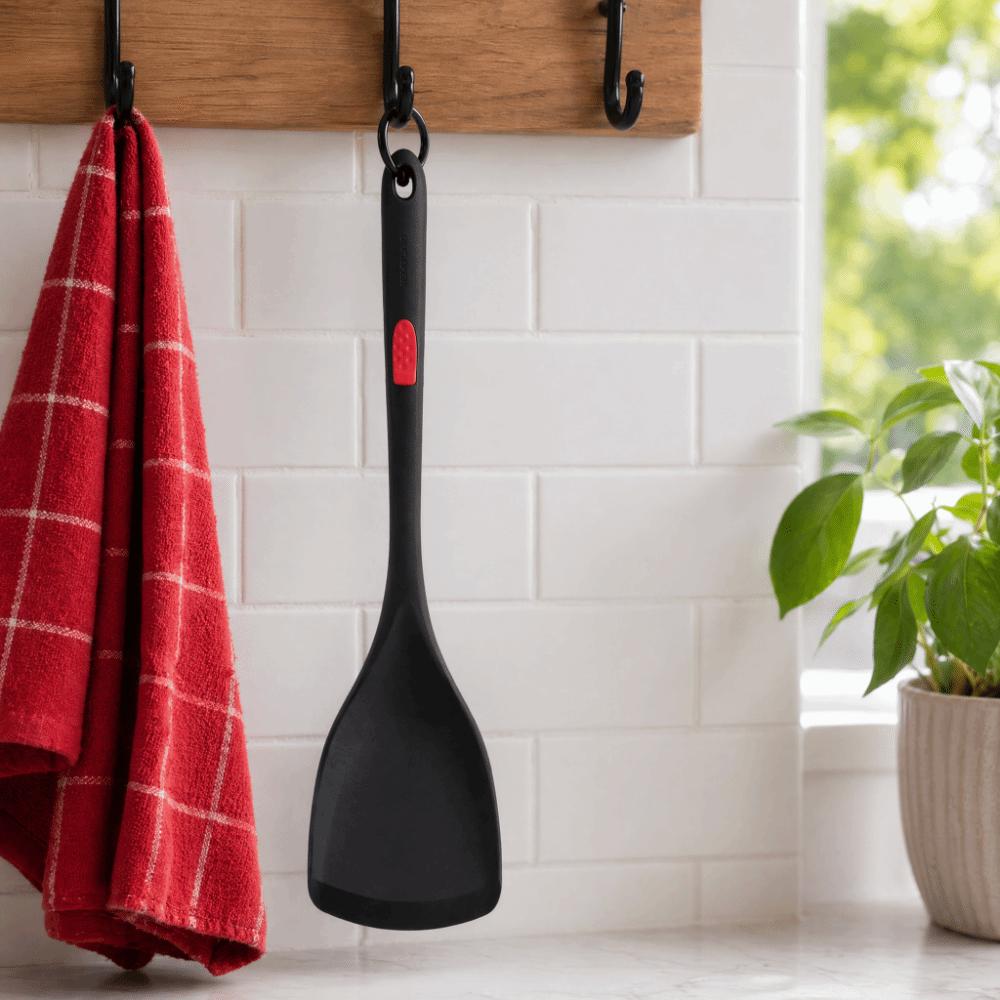 Black Kitchen Spatula Silicone Long Handle Spatula Durable Silicone Spatula Baking