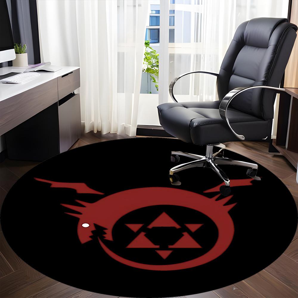 1pc Dragon Emblem Office Round Area Rug, Indoor Mat Suitable For Office, Under Office Chairs Bedroom Living Room Home Decor, Room Deco
