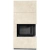 Modular Fireplace KRATKI FLOKI BOX Right 8 kW Ø 160 Quartz Sinter OXIDE BIANCO Black Thermotec