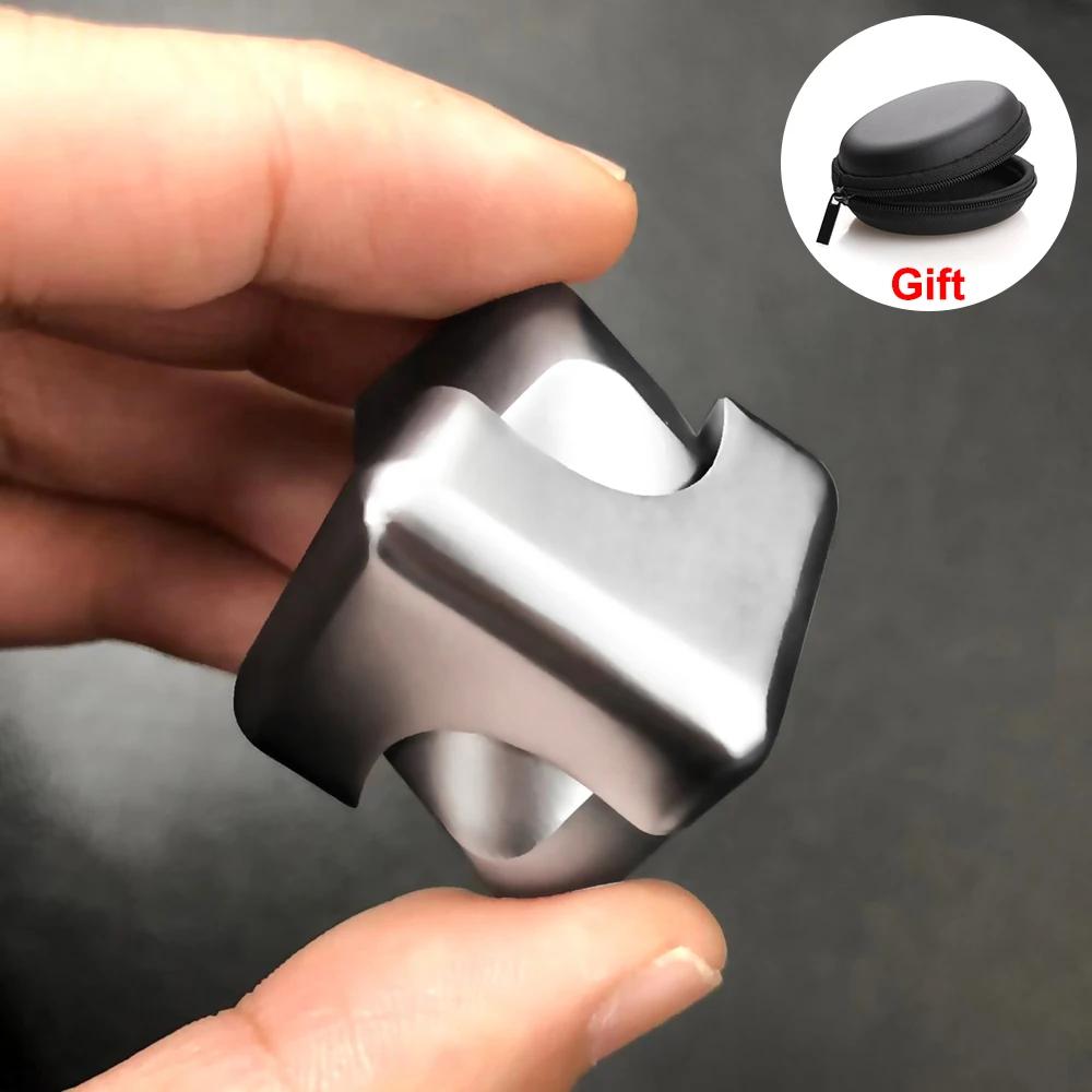 Metal Cube Rotating Fingertip Gyroscope Fidget Anti Stress Toys Adult Office Home Travel Portable Spinner Toys Christmas Gifts