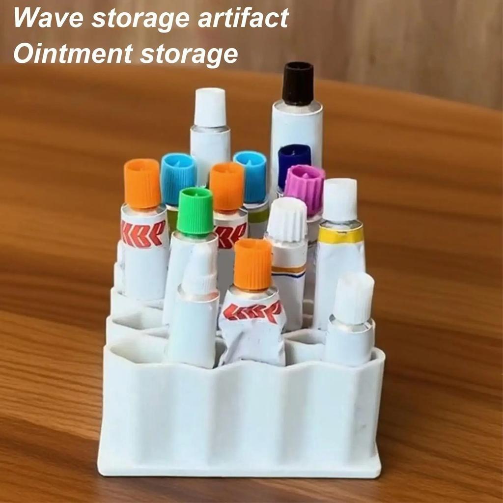 Multi-Grid Tube Storage Rack Desktop Organizer for Cosmetic Ointment Adhesive