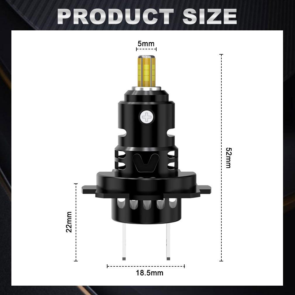 2Pcs 3D LED H7 Headlight Bulbs Canbus No Errors 6 Sided 1:1 Super 360 H7 Plug and Play Mini HeadLamp Size Wireless with Fan CSP Turbo Lamp 6000K 12V