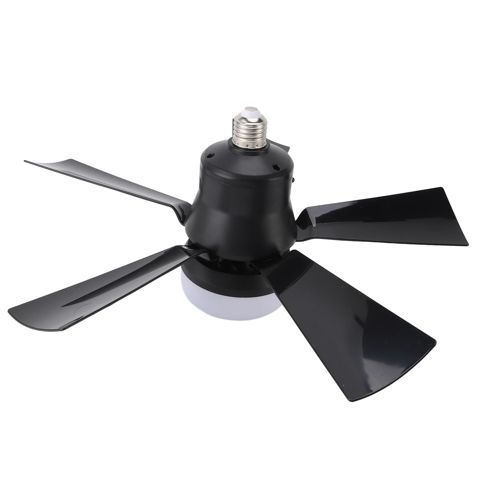 

Винтовой потолочный вентилятор с подсветкой, цоколь E26, небольшой потолочный вентилятор, регулируемая розетка, потолочный вентилятор с подсветкой для гаража, ванной комнаты, спальни чёрный