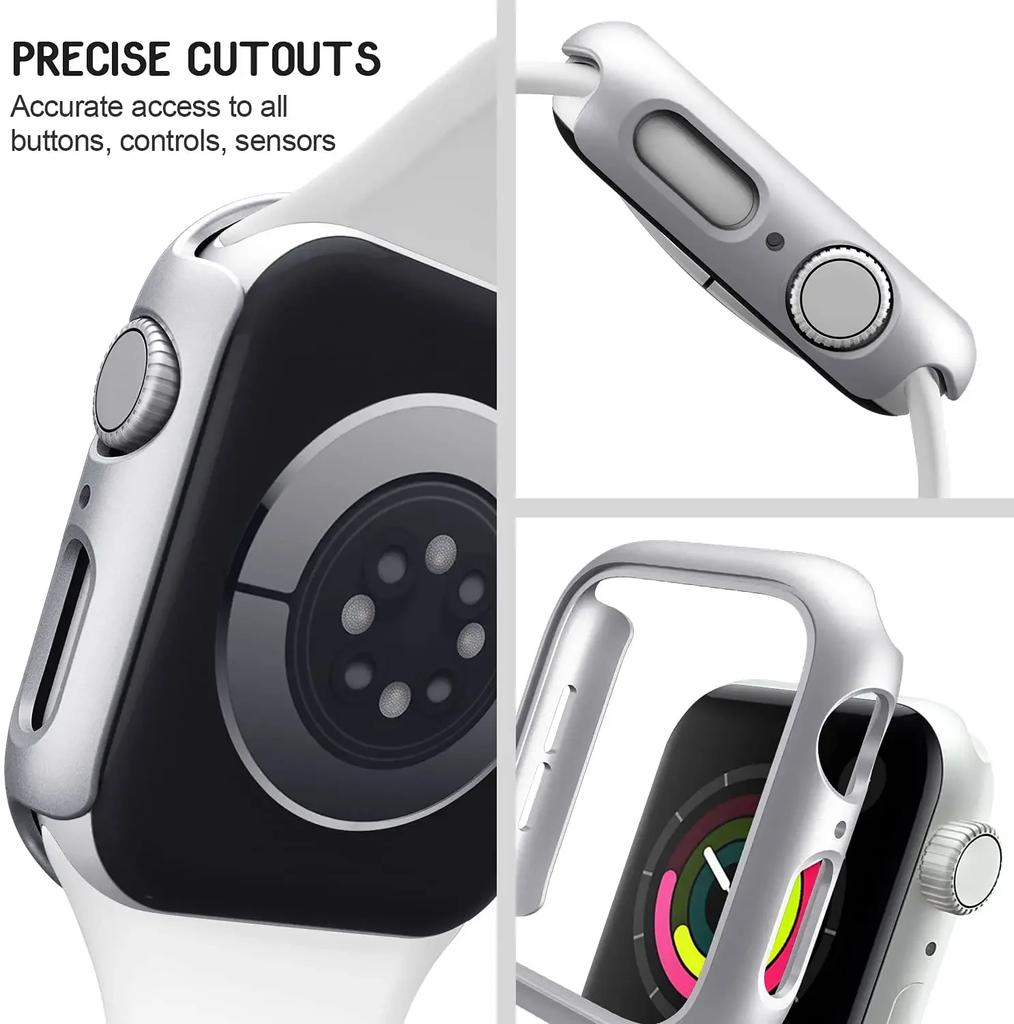 Apple Watch Kılıfı Kapağı 45mm 41mm 44mm 40mm 42mm 38mm 46 49 mm Aksesuarlar PC Koruyucu tampon iWatch Series 8 7 SE 6 5 4 3 9
