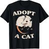 Funny Possum Adopt A Cat Tee Cute Opossums Team Trash Vibes T-Shirt