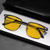 Yellow Lens Night Vision Myopia Glasses High-end Photochromic Near Sight Glasses for Driving Eye Protection Eyewear Diopter +3.5