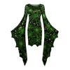 Women Fashion Gothic Punk Bat-Sleeve 3D Cute Halloween Print Irregular Party Dress