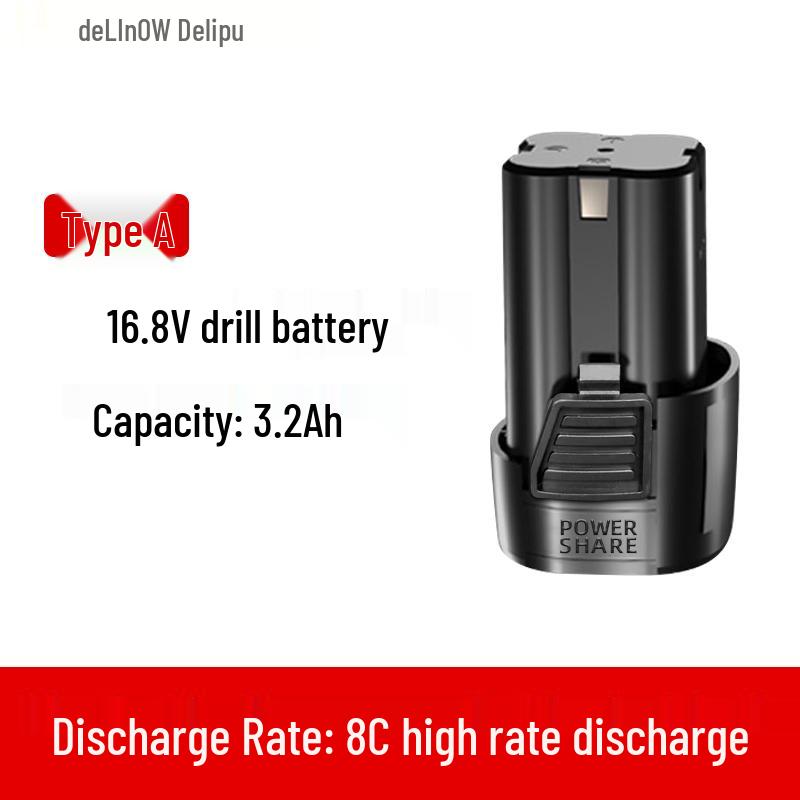 12V/16.8V/25V Electric Drill Set with Lithium Battery, Charger, Wrench & Screwdriver