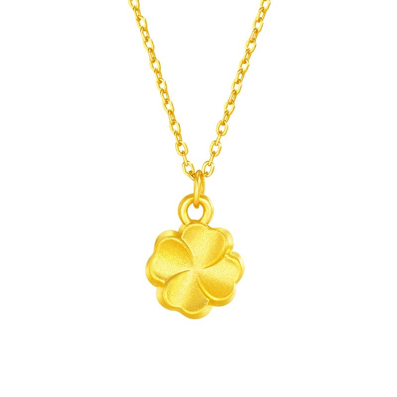 999 Pure Gold Four-Leaf Clover Necklace