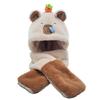 Furry Capybara Hat for Cycling and Running Sport Thicken Capybara Gloves Thick