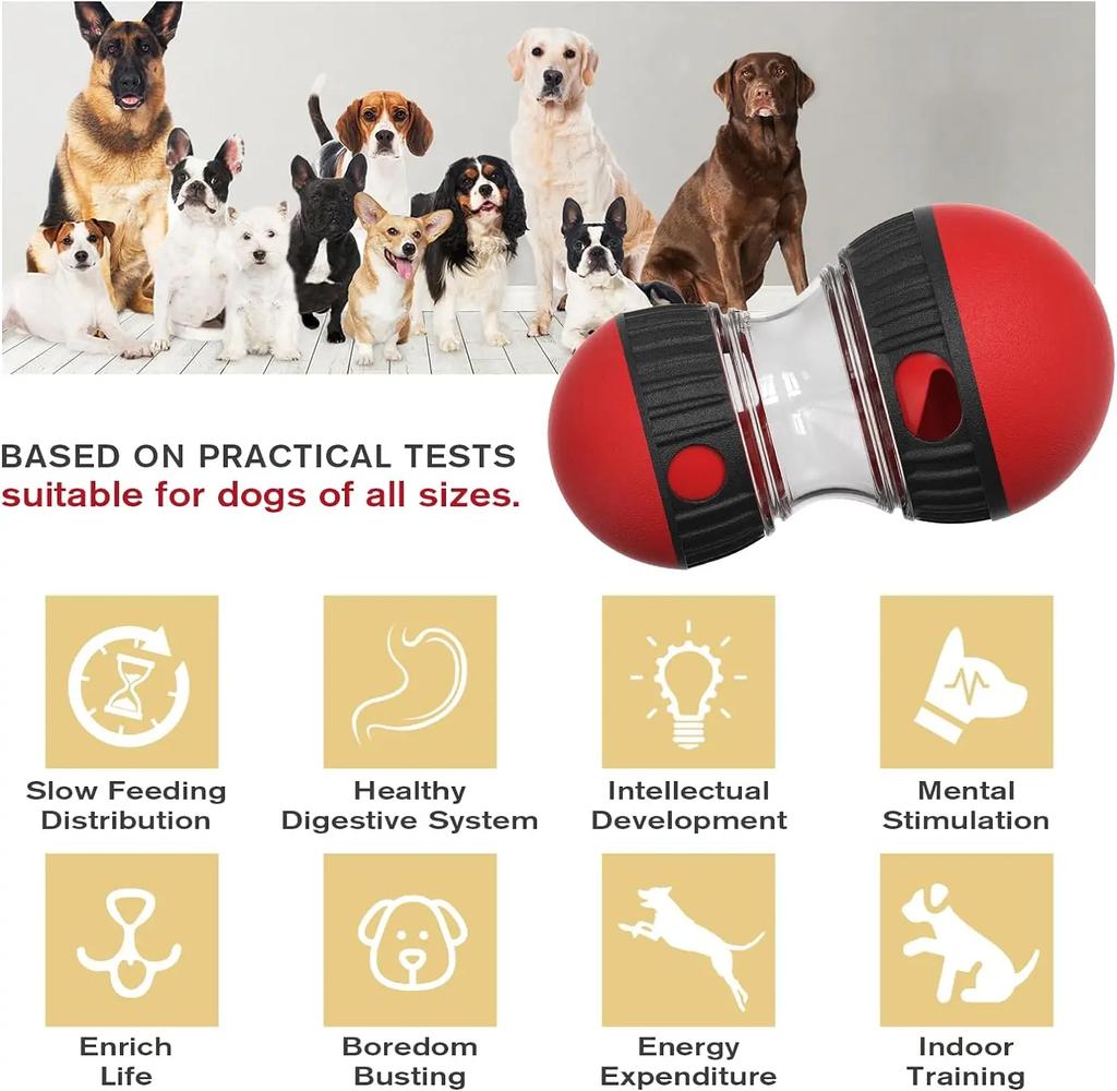Hundespielzeug Tumbler Leckender Futterball Elliptische Bahn Rollender Ball Langsamer Futterspender Schützt den Magen Steigert die Intelligenz Haustierbedarf