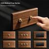 Solid Walnut Wood Wall Switch Socket Retro Brass Toggle Switch 1/2/3 Gang Brazilian Type N Outlet Usb Type-C