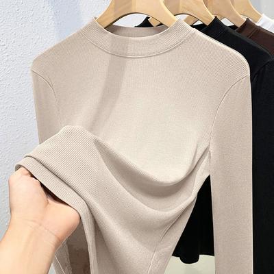 Modal Base Shirt Women's Half High Neck Long Sleeved T-shirt