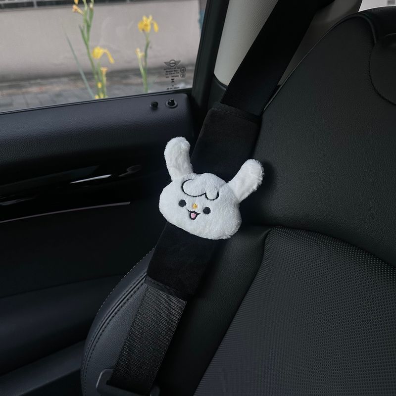 Big-Eared Rabbit Car Seatbelt Shoulder Pads, Cute Car Decoration Shoulder Pads, In-Car Couple Decorations