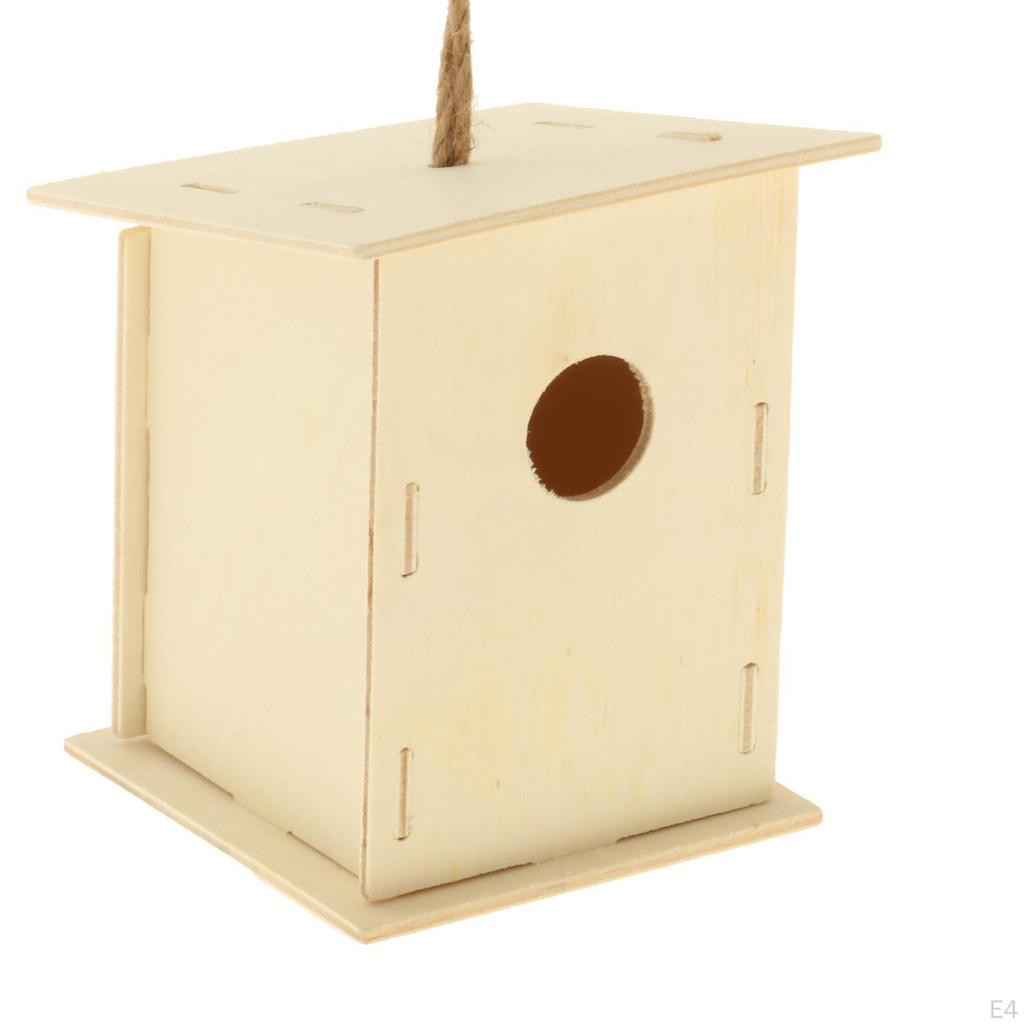 Wooden Bird Hanging Birdhouse DIY Paintable