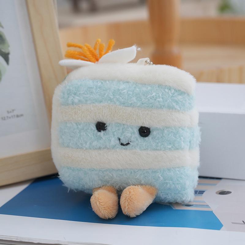 Triangle Plush Charming Cake Keychain Colorful Soft Toy For Sweet Girls Bags And