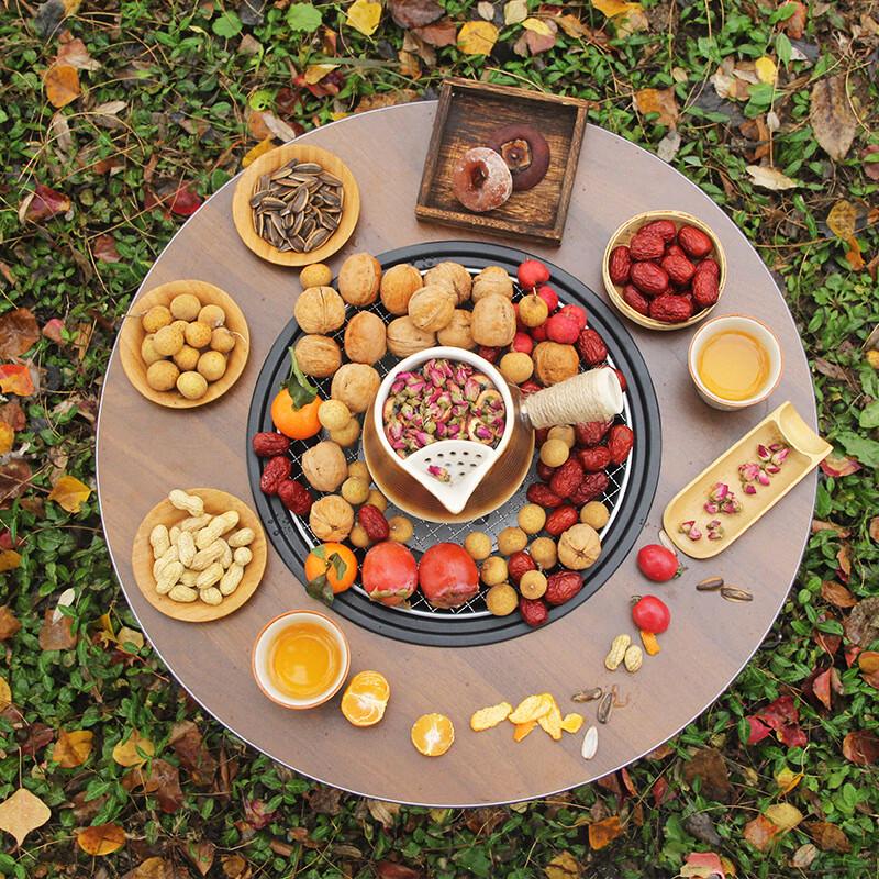 Outdoor Charcoal Grill Fire Pit Table Set