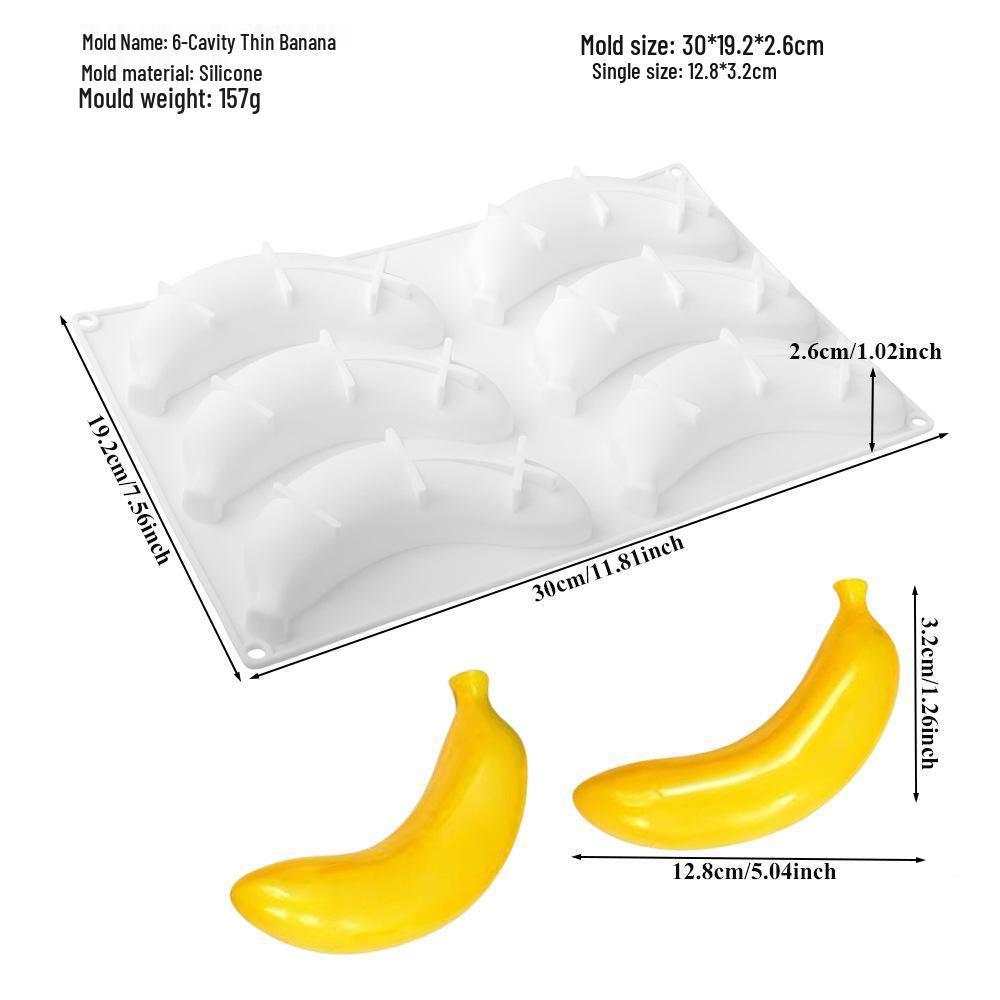 3D Fruchtmousse Silikon Kuchenformen: Birne, Apfel, Ananas, Pfirsich, Durian, Himbeere.