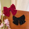 Temperament Red Velvet Big Bow Hair Clip For Women Fashion Retro Back Of The Head Bow Hairpin Elegant Princess Hair Accessories