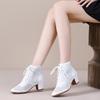 Hollow Out High Top Dance Shoes for Women Sailor Shoes Gitaba Breathable Dance Boots Heeled 5CM