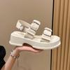5cm Women Punk Sandals Summer Platform Wedges High Heel Sandals Female Open-toe Chunky Sneakers Beach Buckle Slippers Woman New