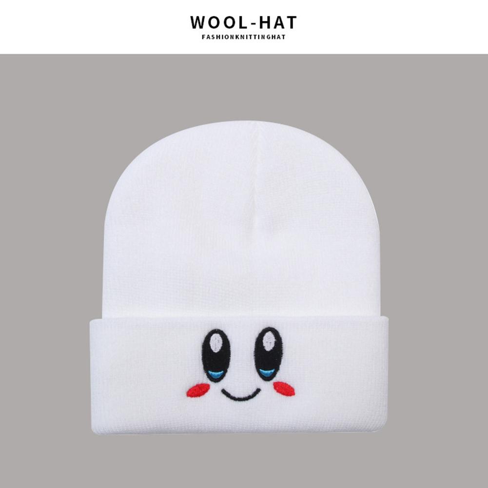 Men Fashion Knitted Hat Winter Warm Embroidery Large Head Circumference Beanie Cap
