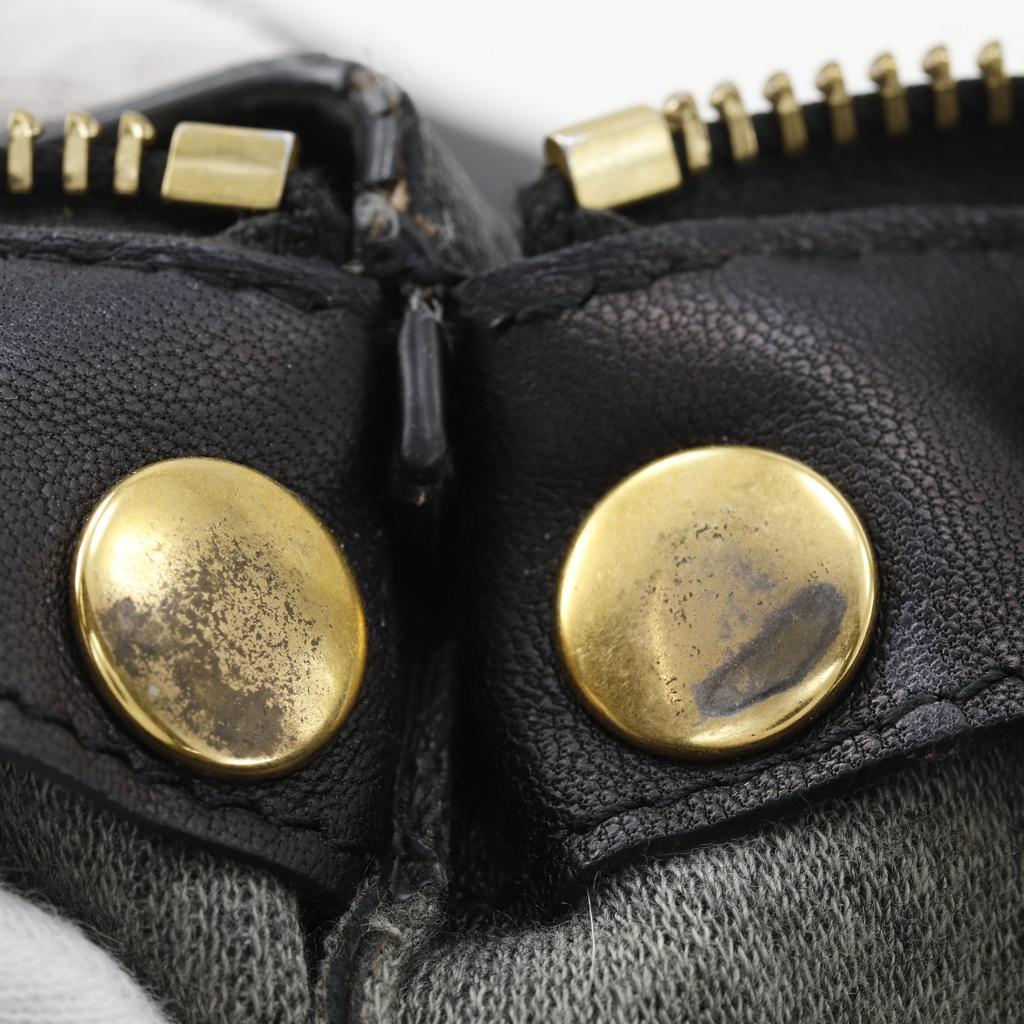 CELINE trio Shoulder Bag black leather Women Used