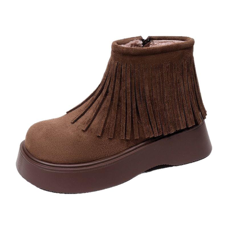 Fashion and Comfortable Boots, New Velvet Martin Boots In Autumn and Winter 2025, Women's Muffin Bottom Suede Temperament Versatile Short Boots
