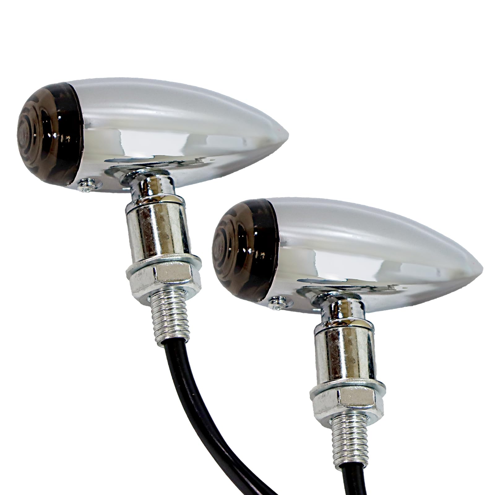 

Nishihaya Motorcycle Turn Signals Universal Custom Retro Turn Signal Metal Bullet American Shadow серебряный