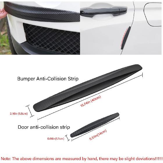 8 Packs Anti-Collision Patch Car Bumper Guard Strip Anti-Scratch Bumper Protector Trim Universal Rear Bumper Protector Car Door Edge Guards Car Side