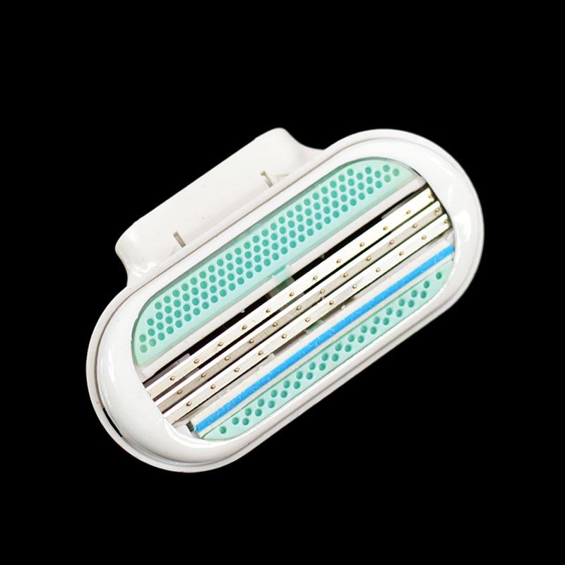 Women's Triple-Layer Razor with Manual Shaving Head and Hair Removal Blades
