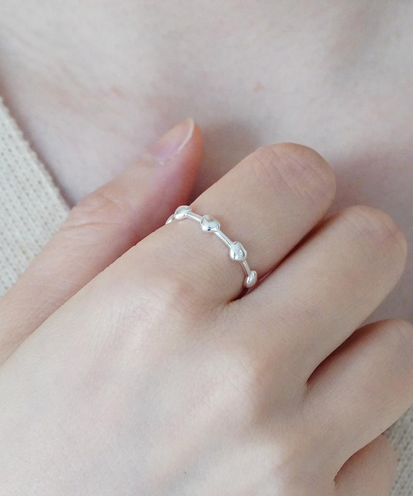 Alleun Silver 925 Heart Thumb Layered Ring Bold