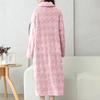 Women's  And Winter Solid Color Comfortable Cotton Velvet Nightgown High Collar Warm And Comfortable Home Clothes