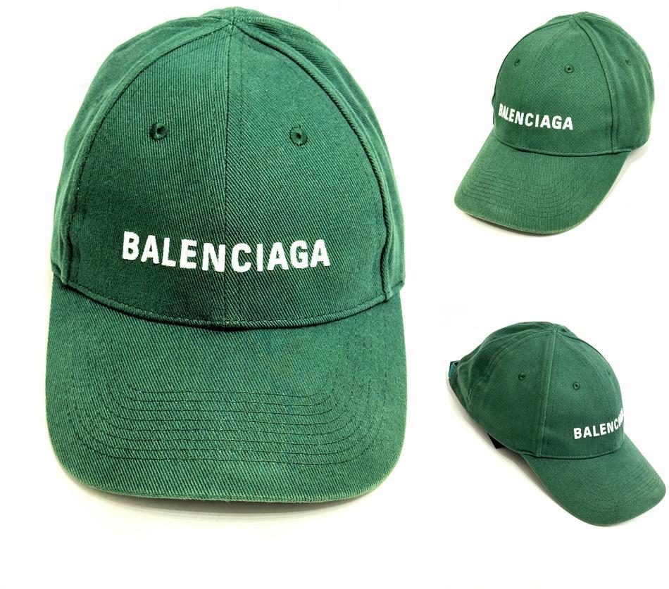 

[USED] Good condition, authentic domestic Balenciaga logo cap, green, size L, unisex, retail price ¥60,000